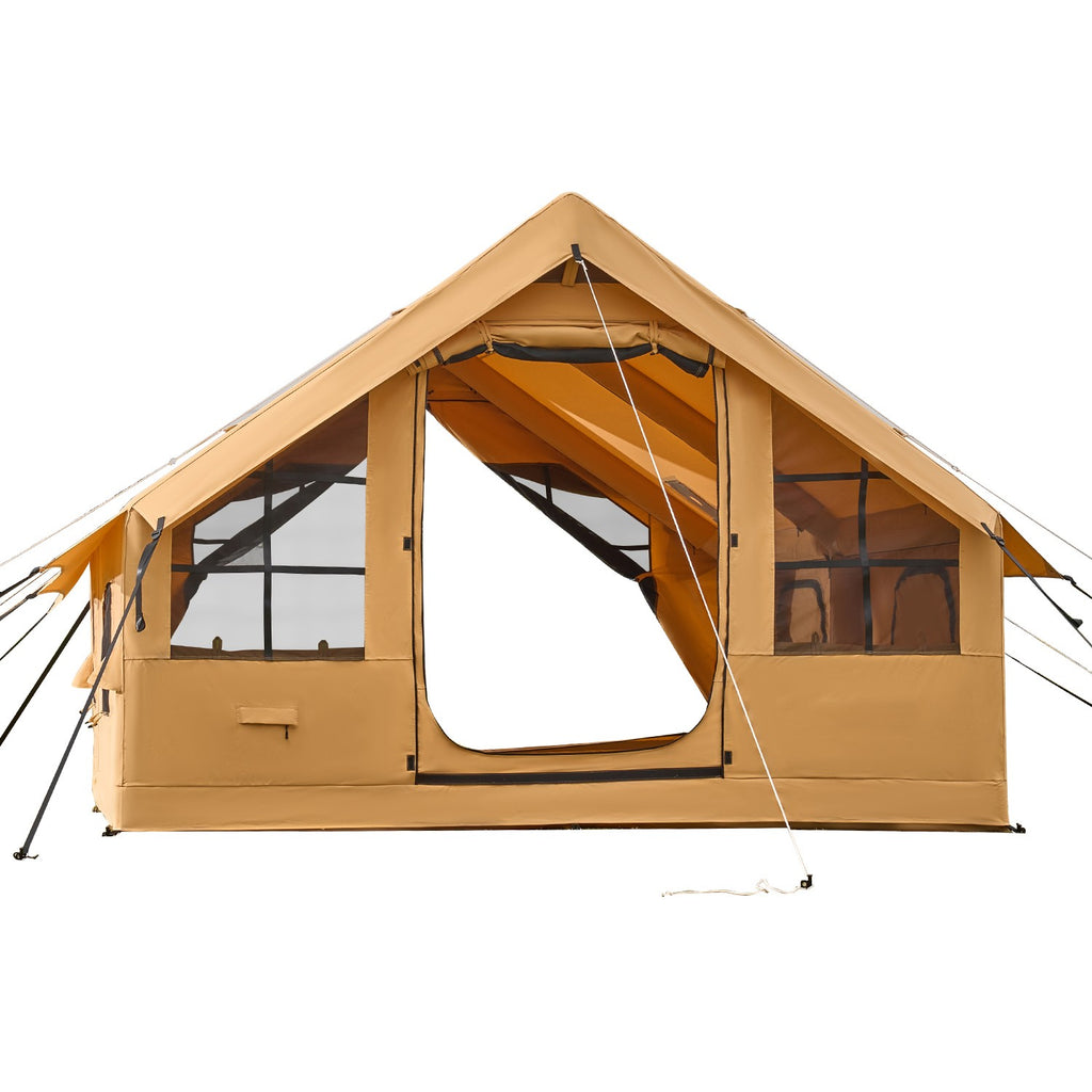 Inflatable Tent for Family Camping Tent 5-8 Person Window Glamping W/ Hand Pump