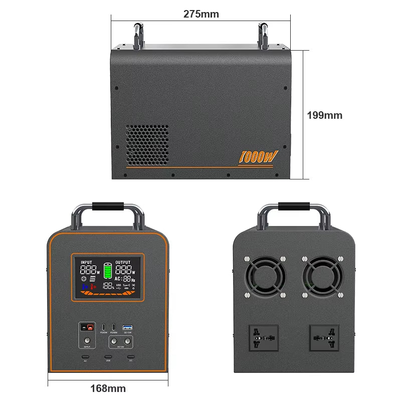 220V Output1000W 496Wh 155000Mah Portable Power Station Solar Generator Power Bank Outdoor Camping Battry Emergency Power Supply