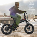 20"X4.0 Fat Tire Electric Bike for Adults, 500W Foldable Electric Bicycle with 48V 10Ah Built-In Battery, Shimano 7 Speed, Dual Shock Absorber