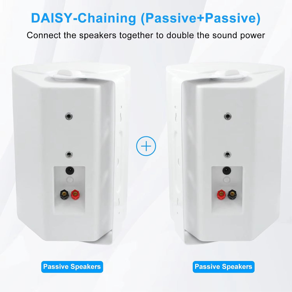 6.5'' Outdoor Speakers Wired 400W Waterproof Passive with Powerful Bass Wall Mount Speakers All Weather Durability