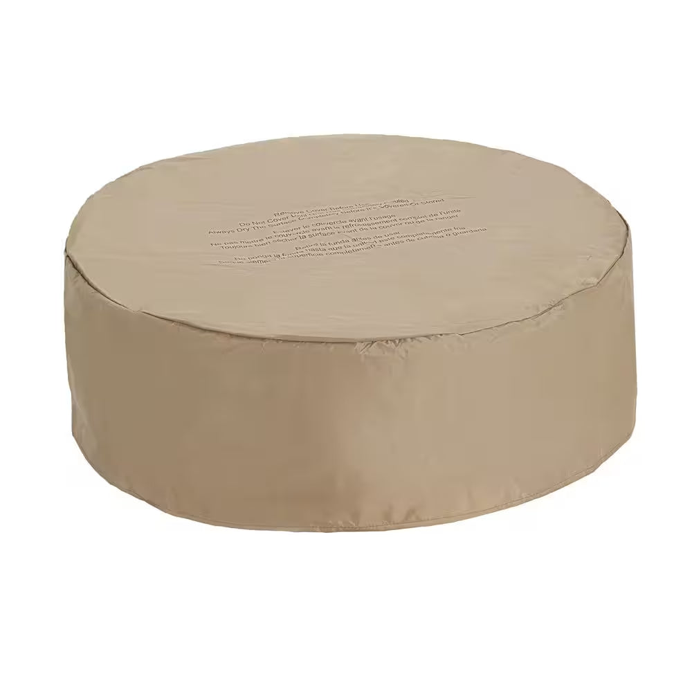 Amir 28 In. 30000 BTU Patio Mgo Lightweight Concrete Propane Outdoor Fire Pit Wood Pattern Brown