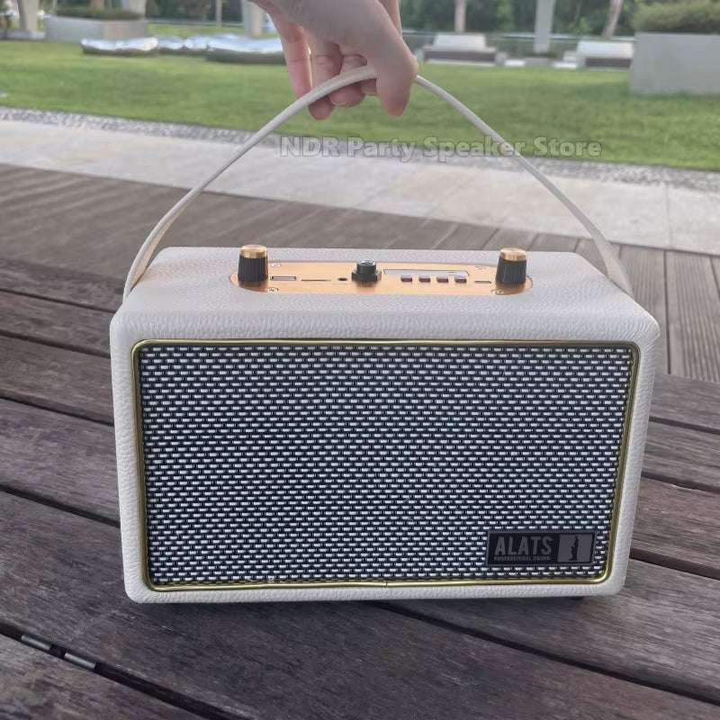40W Professional Audio Player Vintage Portable Wireless Speaker Blue-Tooth Music Player TWS Sound System for Indoor and Outdoor