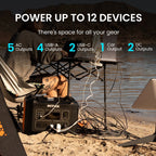 2400 with 240W Solar Panel,2232Wh Portable Power Station Lifepo4 Battery,2400W AC Output, Fast Charge, Solar Generator for Camping,Emergency, RV, Off-Grid Living