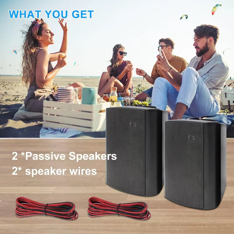 6.5'' Outdoor Speakers Wired 400W Waterproof Passive with Powerful Bass Wall Mount Speakers All Weather Durability