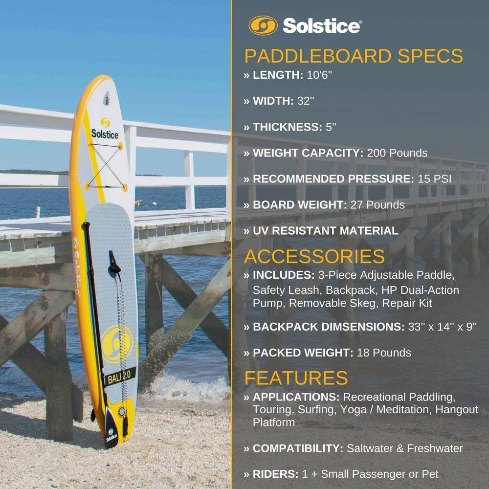 Watersports Bali 2.0 10.5 Ft. Inflatable Stand-Up Paddle Board Kit