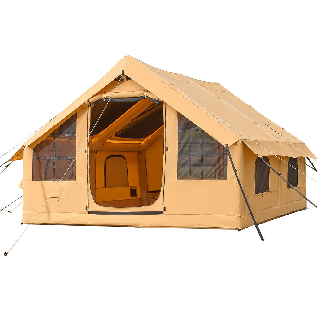 Inflatable Tent for Family Camping Tent 5-8 Person Window Glamping W/ Hand Pump