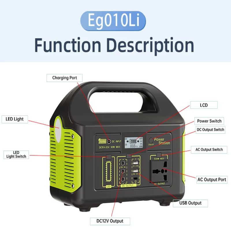 Portable Power Station 500W 460Wh 384Wh with Lifepo4 Battery Solar Gen   Sphere of Nature