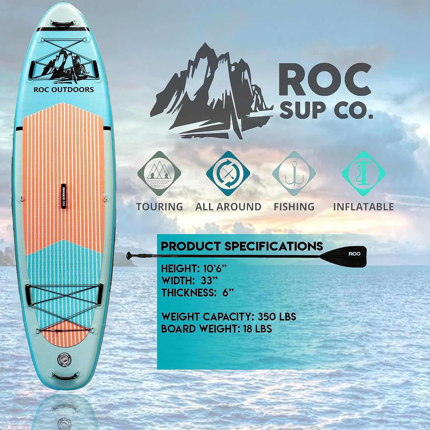 Inflatable Stand up Paddle Boards 10 Ft 6 in with Premium SUP Paddle Board Acces