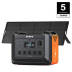 2400 with 240W Solar Panel,2232Wh Portable Power Station Lifepo4 Battery,2400W AC Output, Fast Charge, Solar Generator for Camping,Emergency, RV, Off-Grid Living