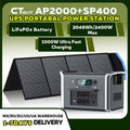 AP2000 2048Wh Solar Generator 2400W + 400W Solar Panel Portable Power Station Emergency,Rv,Camping Lifepo4 Battery
