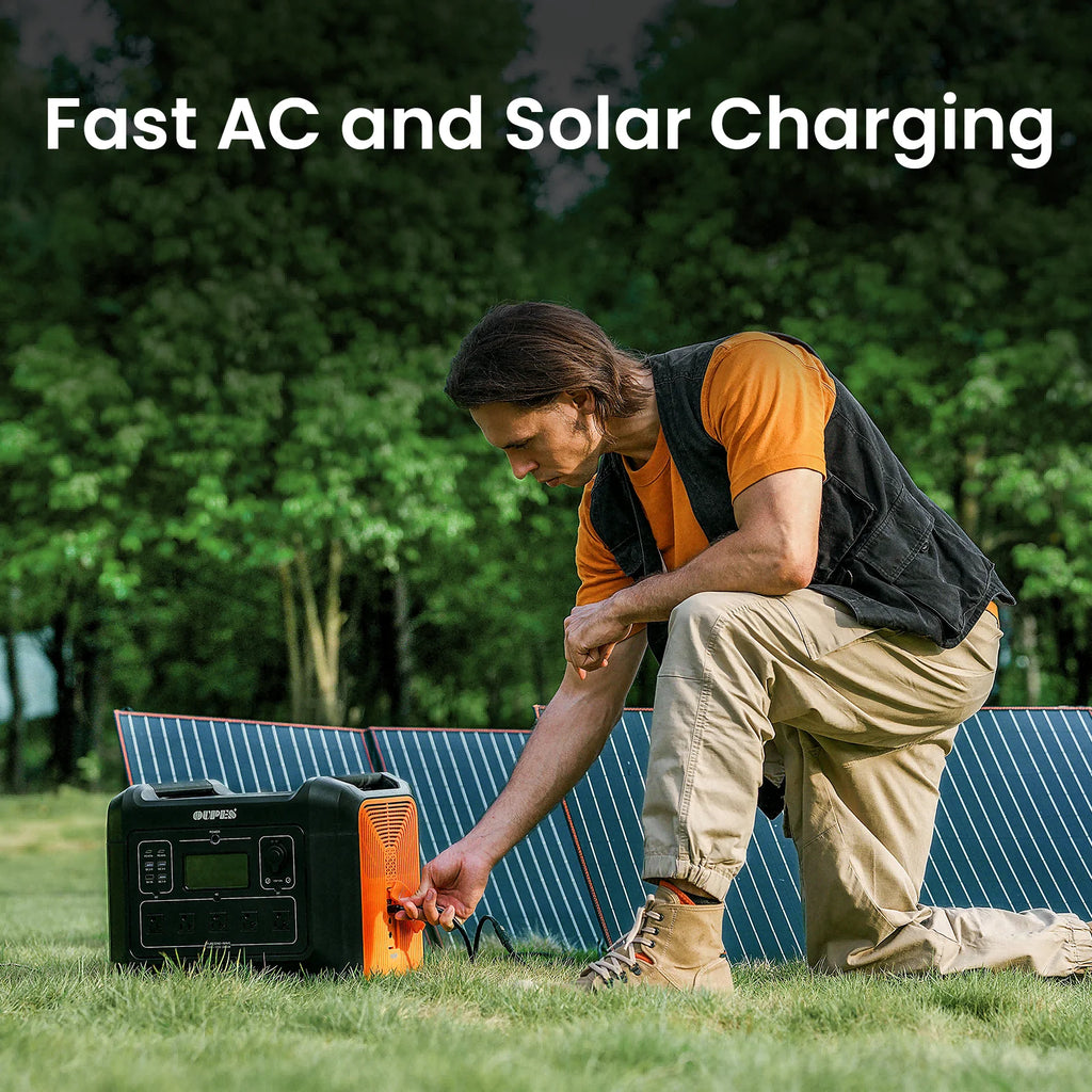 2400 with 240W Solar Panel,2232Wh Portable Power Station Lifepo4 Battery,2400W AC Output, Fast Charge, Solar Generator for Camping,Emergency, RV, Off-Grid Living