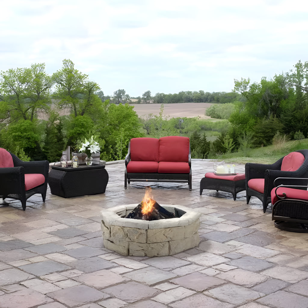 30 In. Fossill Limestone Fire Pit Kit