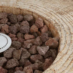 Amir 28 In. 30000 BTU Patio Mgo Lightweight Concrete Propane Outdoor Fire Pit Wood Pattern Brown