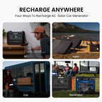 2400 with 240W Solar Panel,2232Wh Portable Power Station Lifepo4 Battery,2400W AC Output, Fast Charge, Solar Generator for Camping,Emergency, RV, Off-Grid Living