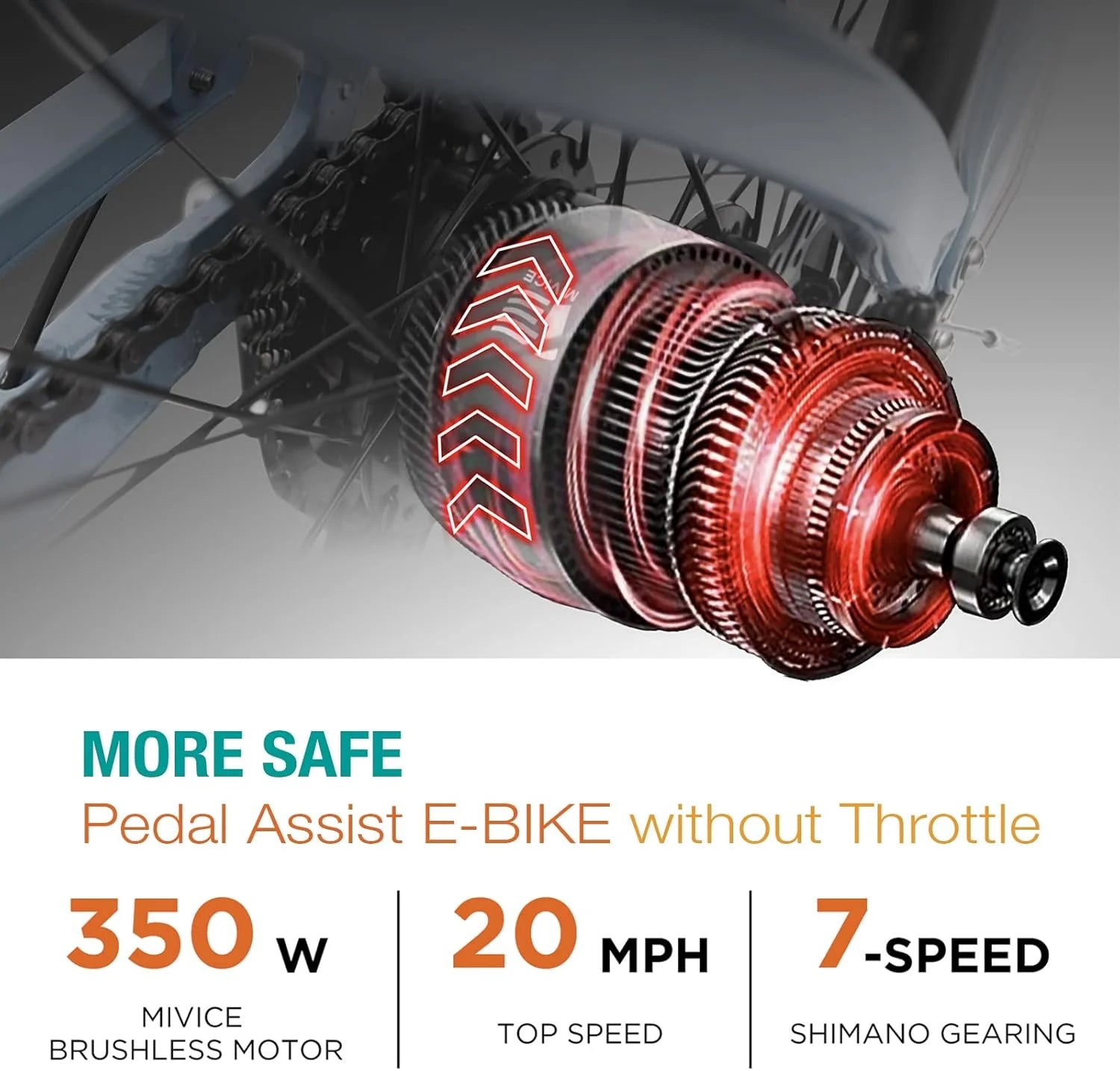 E-Vie Electric Cruiser Bike, 60+ Miles Long Range, Torque Sensor Ebike for Adults, Peak Power≥600W, CST 27.5" , 350 Lbs, 20 Mph, Beach City Commuter, UL2849