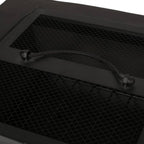 29 In. W X 17.2 In. H Square Wood Burning Outdoor Fire Pit in Grey