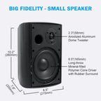 6.5'' Outdoor Speakers Wired 400W Waterproof Passive with Powerful Bass Wall Mount Speakers All Weather Durability
