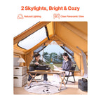 Inflatable Tent for Family Camping Tent 5-8 Person Window Glamping W/ Hand Pump