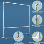 Projector Screen and Stand,120 Inch Outdoor Projector Screen-Premium PVC 3 Layers Screen with Fast Easy Snap-On and Wrinkle Free Design,Outdoor Movie Screen for Home Backyard with a Carrying Bag