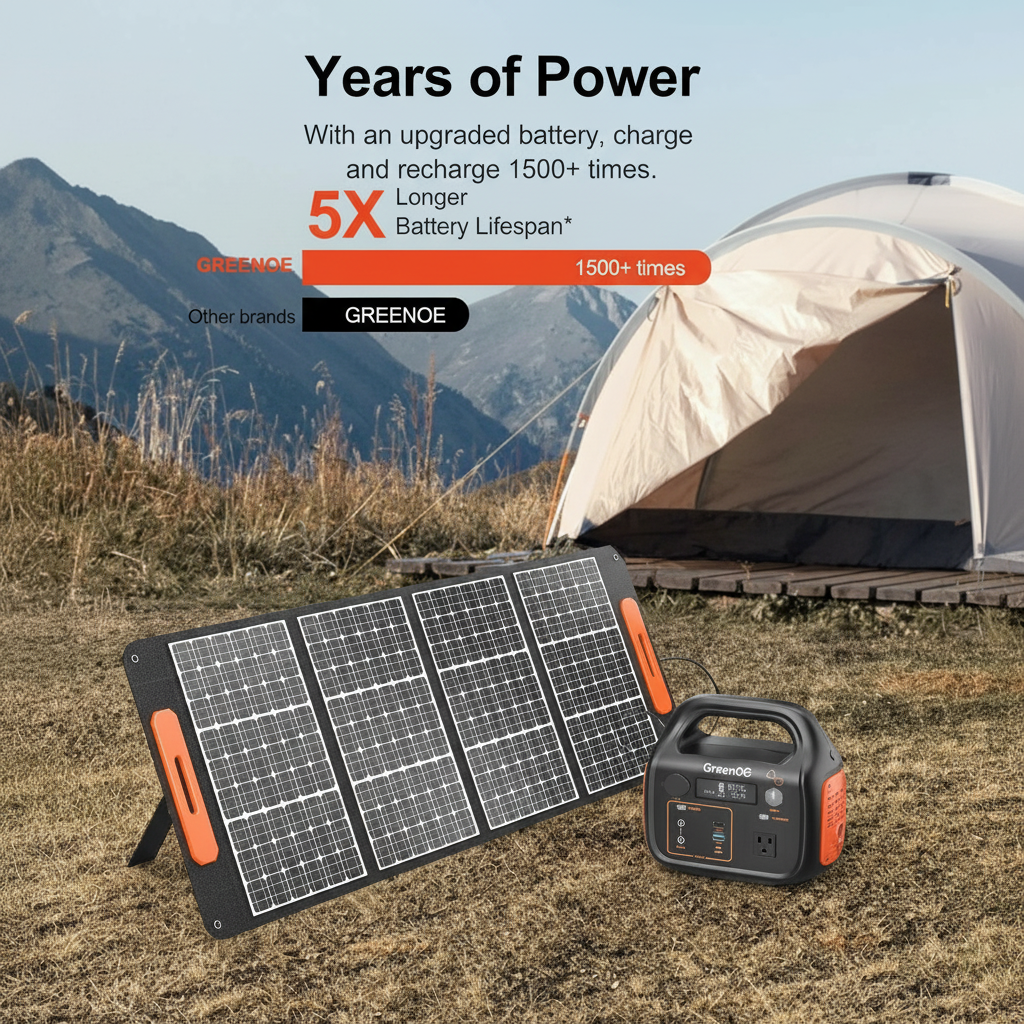 Portable Power Station 300W 299Wh Solar Powered Generator with LED 7 Ports 120V Pure Sine Wave AC Outlet USB-C Camping Power Bank for Outdoors Travel Hunting Home Lithium Battery Backup