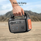 Portable Power Station 300W 299Wh Solar Powered Generator with LED 7 Ports 120V Pure Sine Wave AC Outlet USB-C Camping Power Bank for Outdoors Travel Hunting Home Lithium Battery Backup