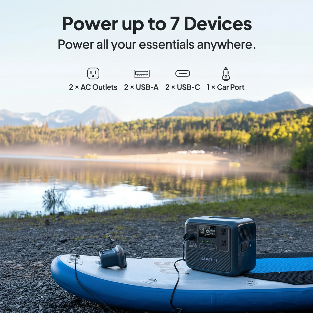 Portable Power Station AC70 with 100W Solar Panel Included, 768Wh Solar Generator with 2 1000W AC Outlets, 0-80% in 45 Min, Lifepo4 Power for Camping