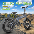 Electric Bike MX21 2000W 48V 15AH Dual Drive Removable Battery 20*4.0 Fat Tire Portable Mountain E-Bicycle Foldable City E-Bike