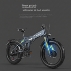 Electric Bike MX21 2000W 48V 15AH Dual Drive Removable Battery 20*4.0 Fat Tire Portable Mountain E-Bicycle Foldable City E-Bike
